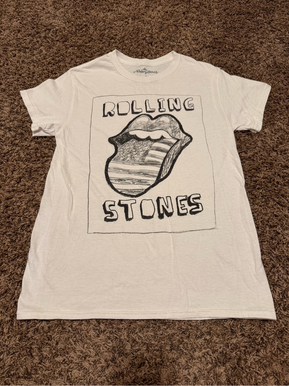 The Rolling Stones White Graphic Short Sleeve Shirt